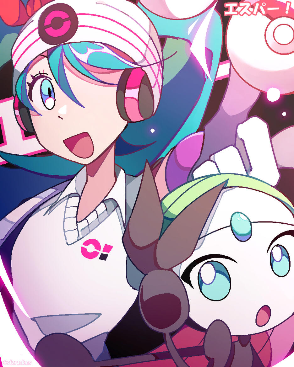 fan art of Psychic type Miku and Meloetta fan art of Psychic type Miku and Meloetta